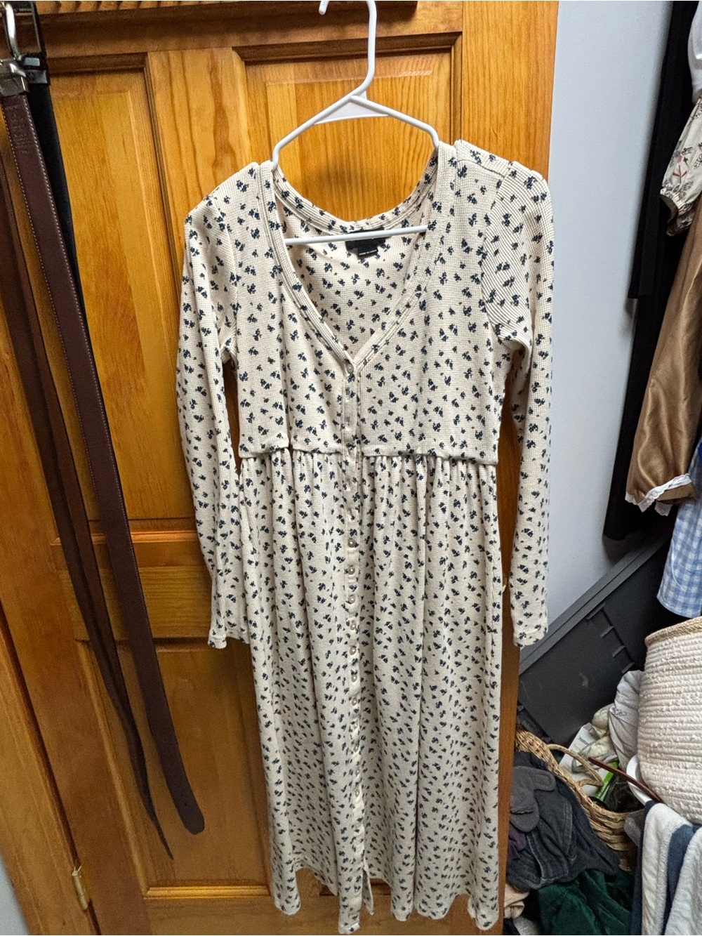 Hatch - Printed Waffle Nursing Dress - Picture 3 of 6